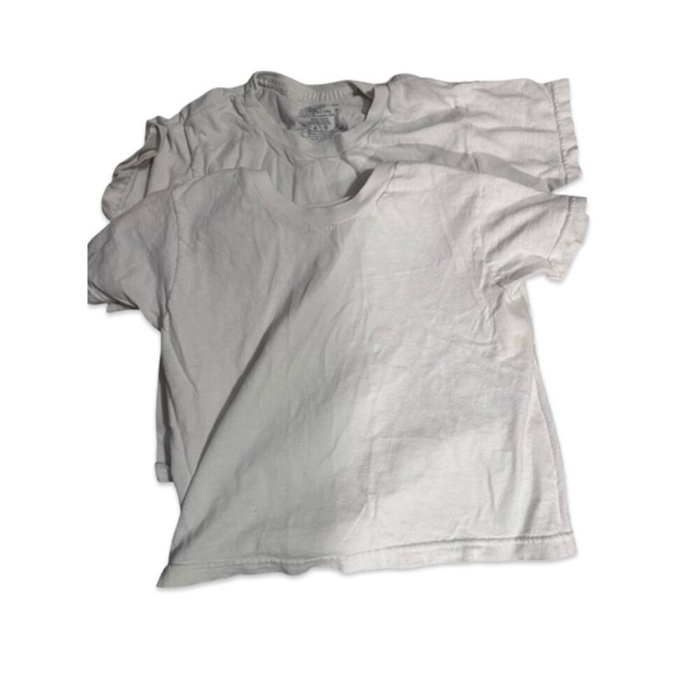 Lot of 2 Fruit of the Loom Youth Small White T-Shirts